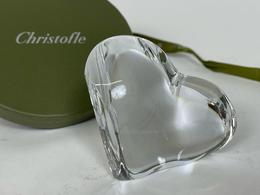 Christofle Crystal Heart Figurine With Box 2H [Photo 3]