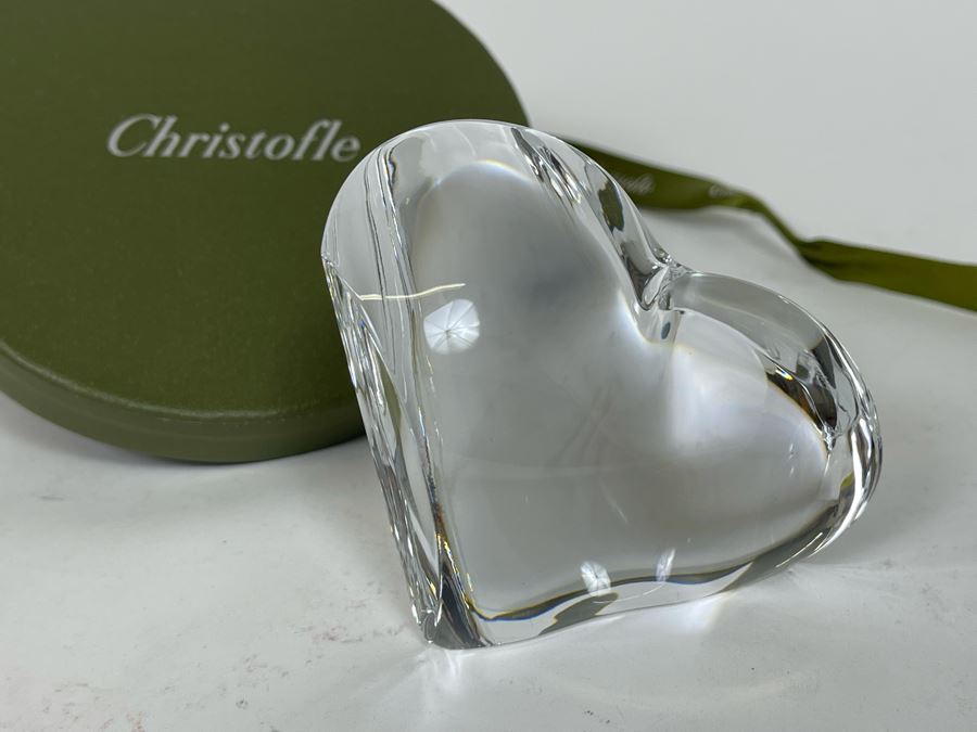 Christofle Crystal Heart Figurine With Box 2H [Photo 2]