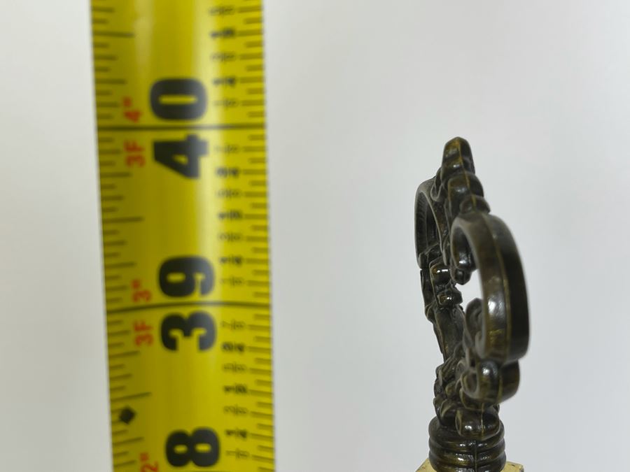 French Handpainted Blue Glass Electrified Kerosene Table Lamp No Shade 40H [Photo 10]