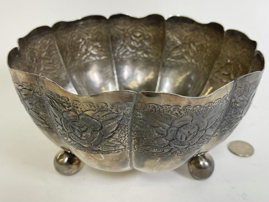 Last Minute Add - Sterling Silver Footer Bowl Mexican 7.5W X 4.5H 479g $340 Melt Value [Photo 5]