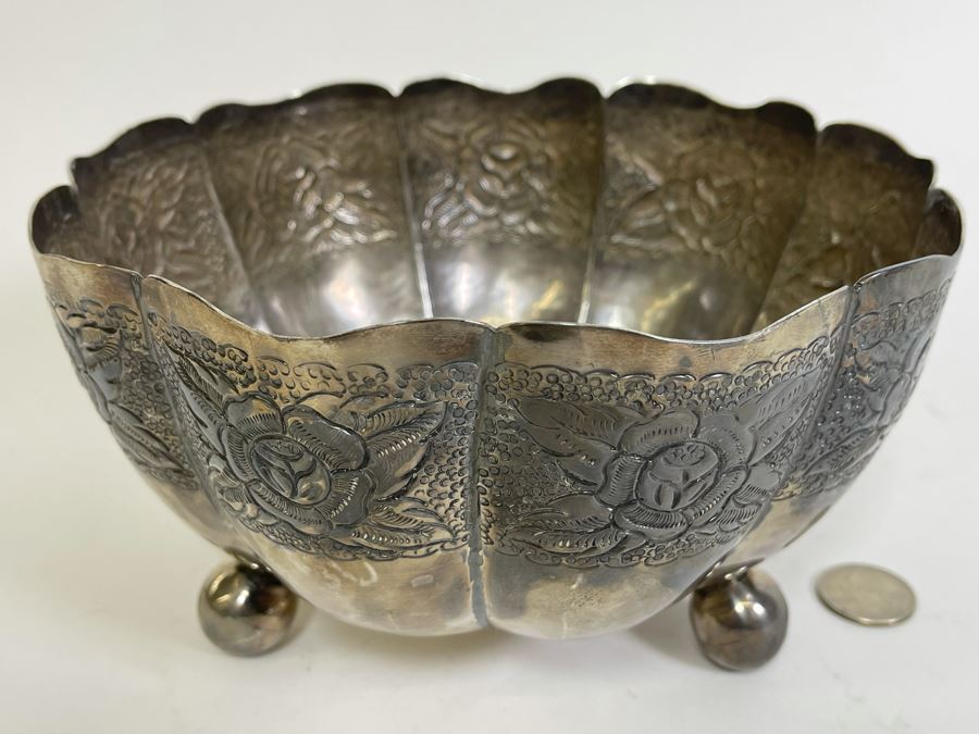 Last Minute Add - Sterling Silver Footer Bowl Mexican 7.5W X 4.5H 479g $340 Melt Value [Photo 8]