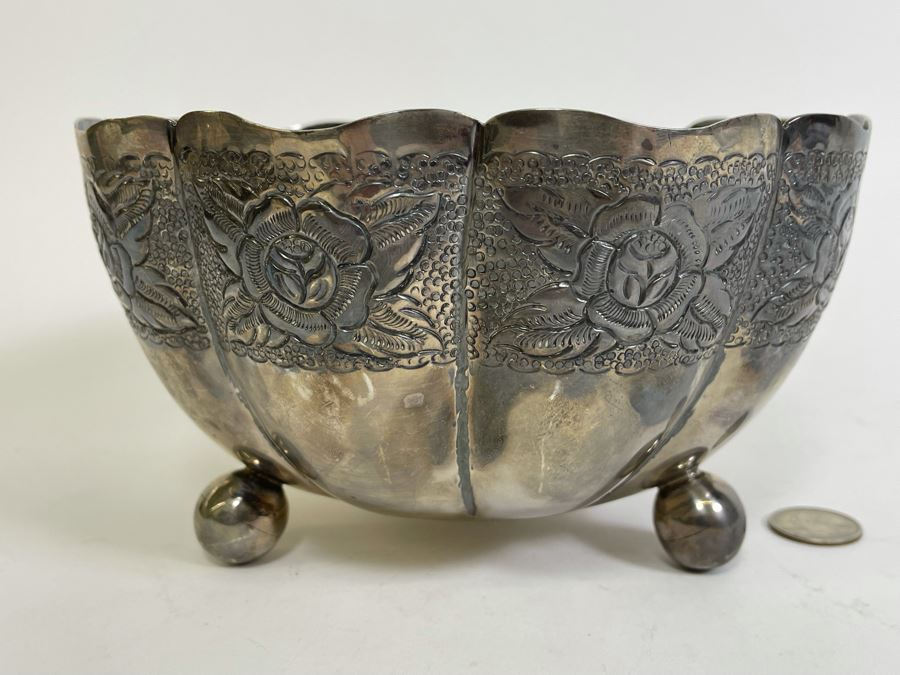 Last Minute Add - Sterling Silver Footer Bowl Mexican 7.5W X 4.5H 479g $340 Melt Value [Photo 9]