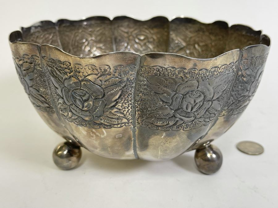 Last Minute Add - Sterling Silver Footer Bowl Mexican 7.5W X 4.5H 479g $340 Melt Value [Photo 3]