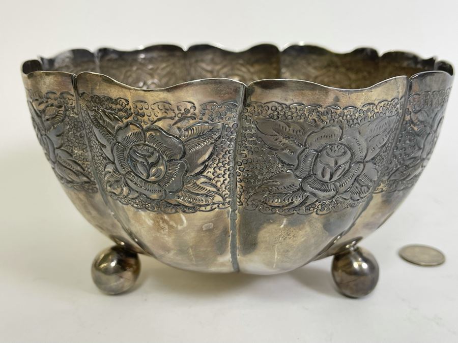 Last Minute Add - Sterling Silver Footer Bowl Mexican 7.5W X 4.5H 479g $340 Melt Value [Photo 4]