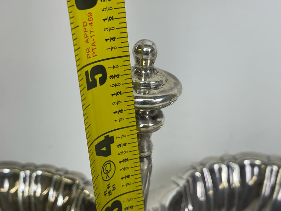 Stunning Sterling Silver Double Shell Serving Bonbon Dish With Handle Sanborns Mexican 516g $355 Melt Value [Photo 18]