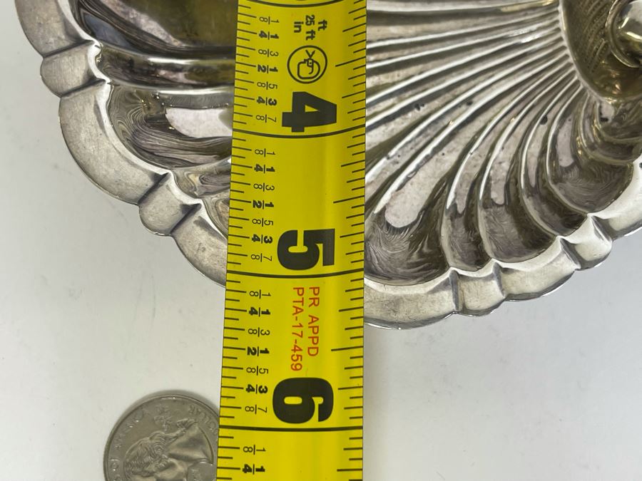 Stunning Sterling Silver Double Shell Serving Bonbon Dish With Handle Sanborns Mexican 516g $355 Melt Value [Photo 17]