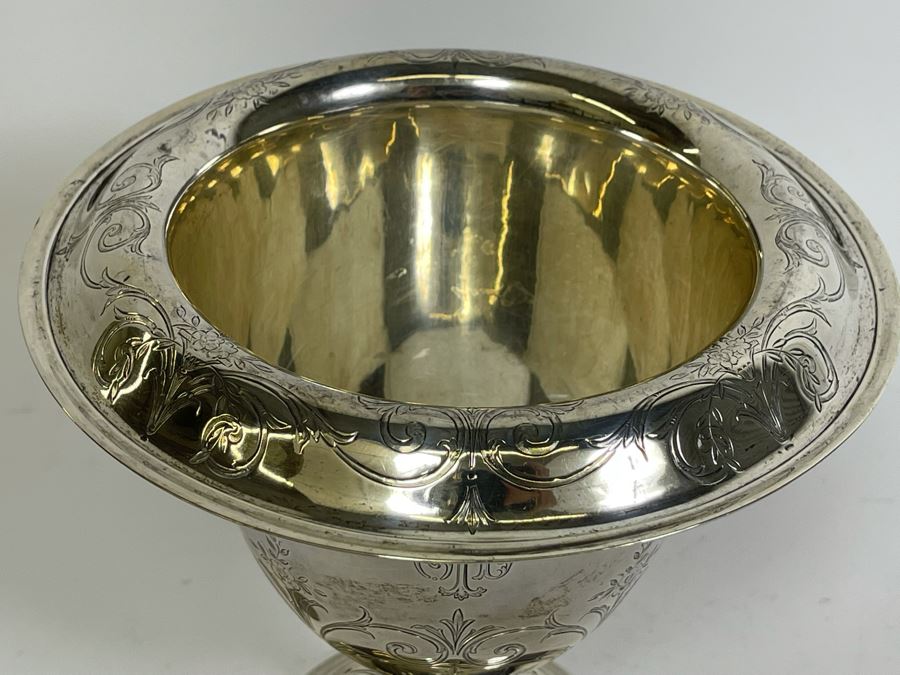 Shreve & Co San Francisco Sterling Silver Footed Wine Cooler Vase 7W X 7H 396g $272 Melt Value [Photo 9]