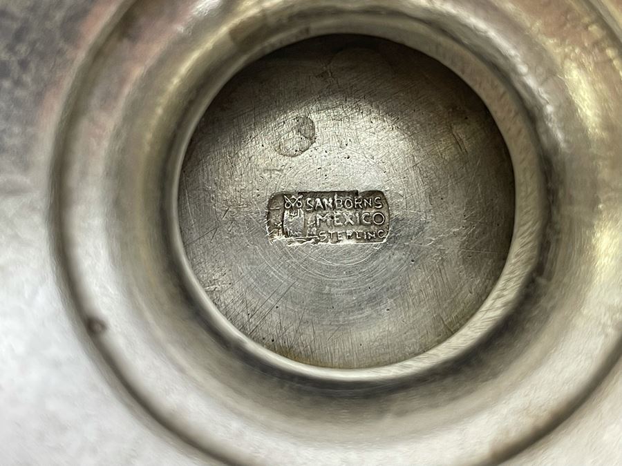 Large Sterling Silver Footed Centerpiece Bowl Sanborns Mexican 13.75R X 3.75H 1,224g $842 [Photo 13]