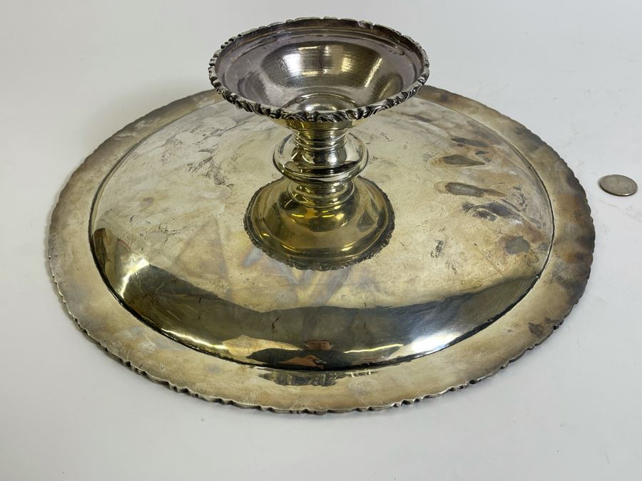 Large Sterling Silver Footed Centerpiece Bowl Sanborns Mexican 13.75R X 3.75H 1,224g $842 [Photo 11]