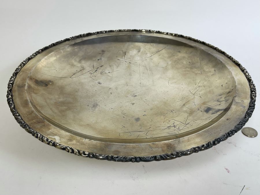 Large Sterling Silver Footed Centerpiece Bowl Sanborns Mexican 13.75R X 3.75H 1,224g $842 [Photo 7]