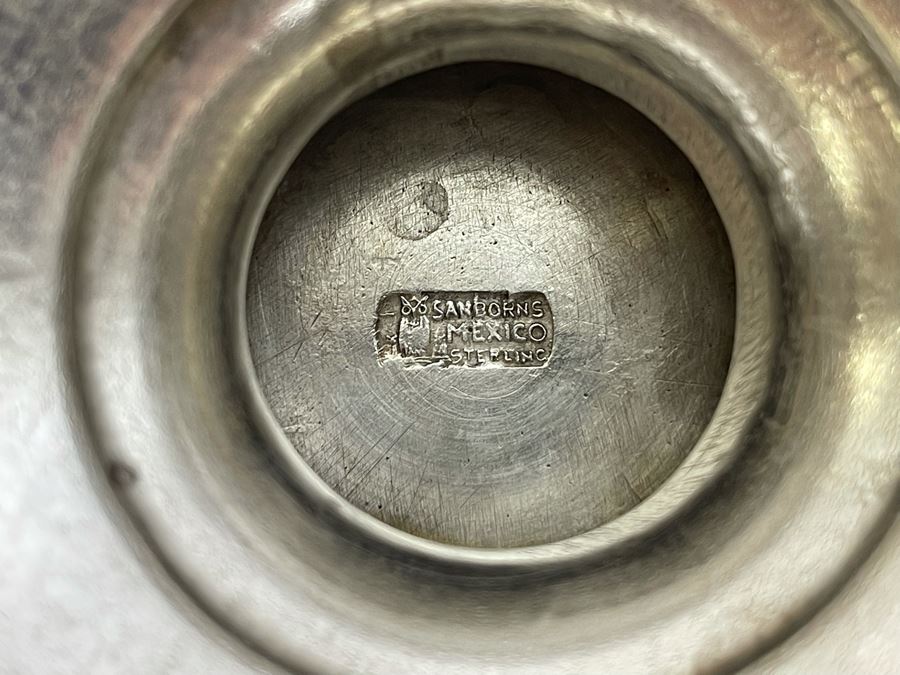 Large Sterling Silver Footed Centerpiece Bowl Sanborns Mexican 13.75R X 3.75H 1,224g $842 [Photo 14]