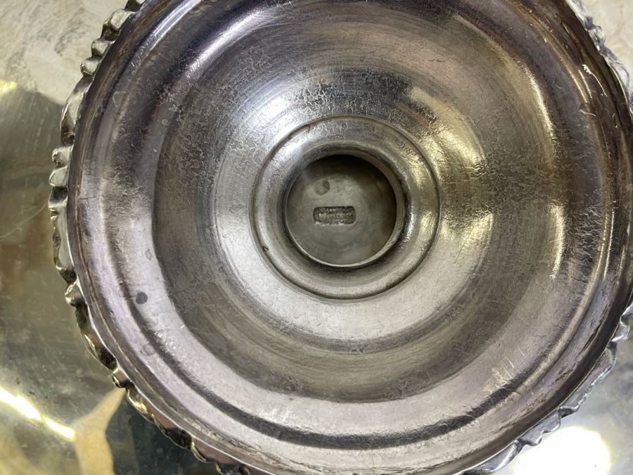 Large Sterling Silver Footed Centerpiece Bowl Sanborns Mexican 13.75R X 3.75H 1,224g $842 [Photo 12]