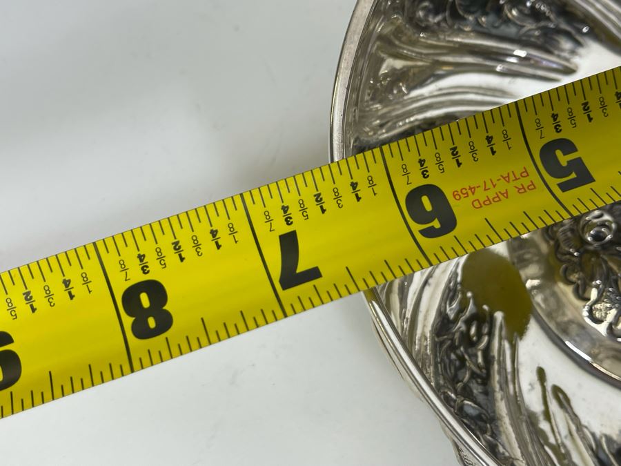 Beautiful Vintage Repousse 900 Coin Silver Bowl 6.5W X 1.75H 190g $127 Melt Value [Photo 12]