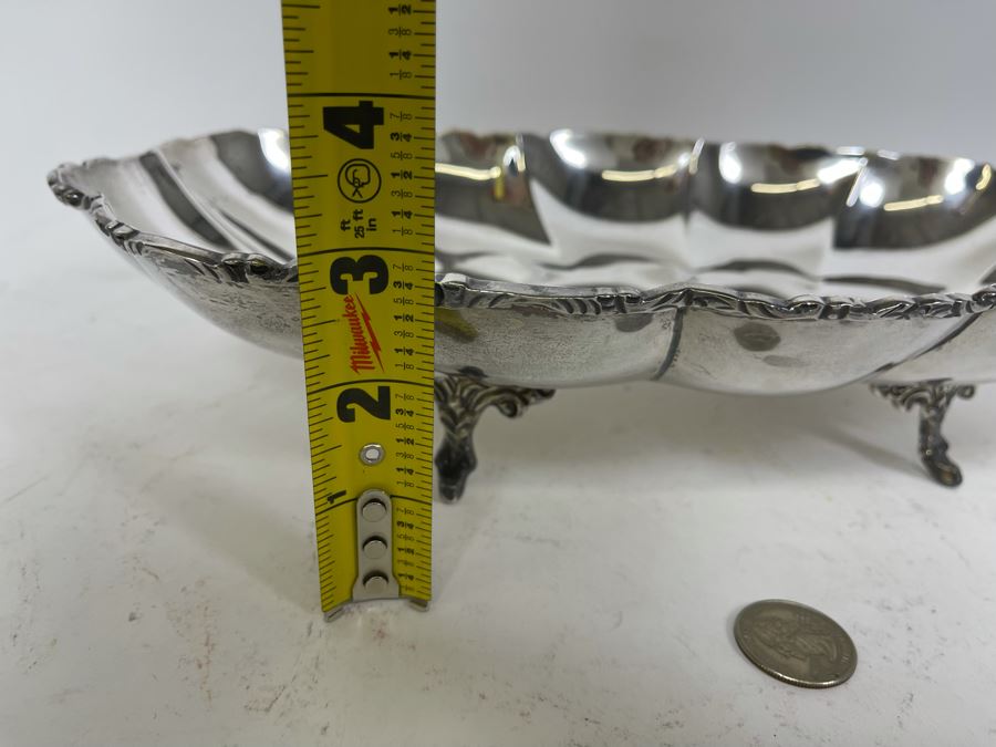 Sterling Silver Large Footed Centerpiece Bowl Mexican 13.5W X 7.5D X 2.75H 613g $422 Melt Value [Photo 15]