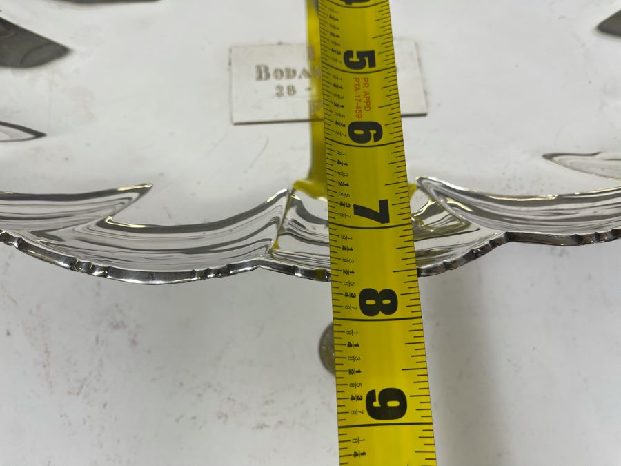 Sterling Silver Large Footed Centerpiece Bowl Mexican 13.5W X 7.5D X 2.75H 613g $422 Melt Value [Photo 14]