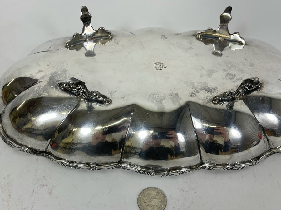 Sterling Silver Large Footed Centerpiece Bowl Mexican 13.5W X 7.5D X 2.75H 613g $422 Melt Value [Photo 9]