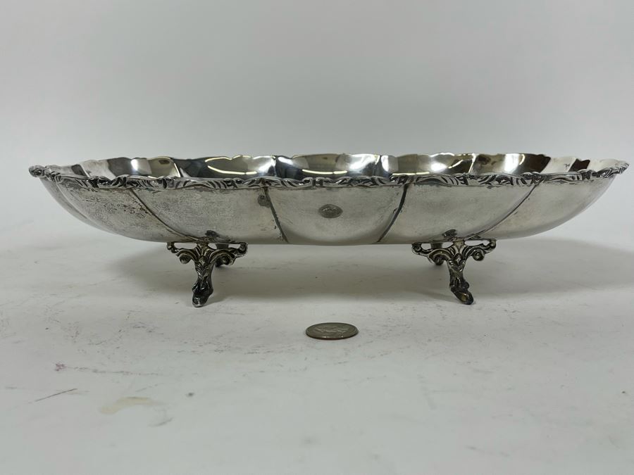 Sterling Silver Large Footed Centerpiece Bowl Mexican 13.5W X 7.5D X 2.75H 613g $422 Melt Value [Photo 8]