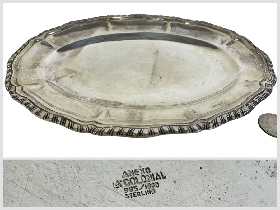La Colonial Sterling Silver Oval Dish 10 X 7 362g $249 Melt Value