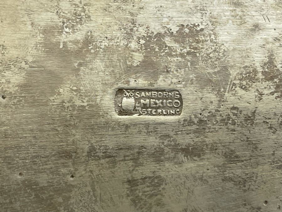 Large Ornate Sterling Silver Footed Dish Sanborns Mexican 13W X 6D X 2H 563g $388 Melt Value [Photo 12]