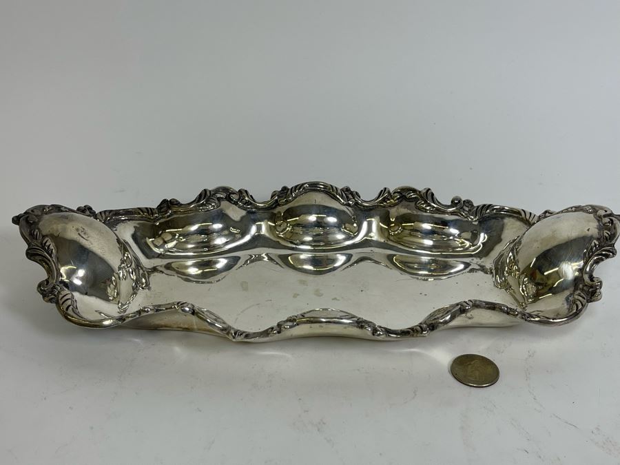 Large Ornate Sterling Silver Footed Dish Sanborns Mexican 13W X 6D X 2H 563g $388 Melt Value [Photo 4]