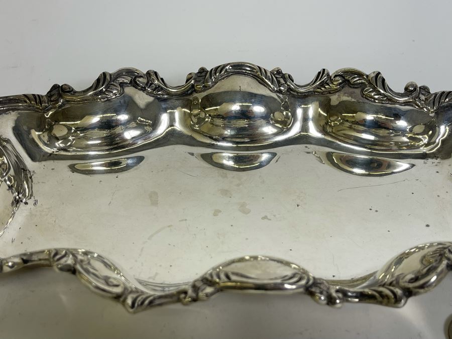 Large Ornate Sterling Silver Footed Dish Sanborns Mexican 13W X 6D X 2H 563g $388 Melt Value [Photo 7]