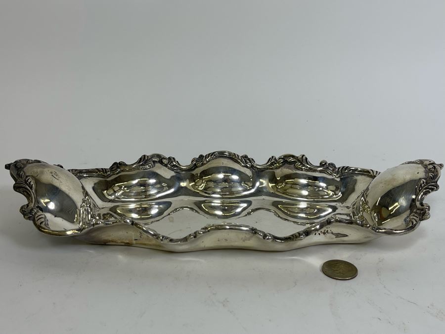 Large Ornate Sterling Silver Footed Dish Sanborns Mexican 13W X 6D X 2H 563g $388 Melt Value [Photo 5]