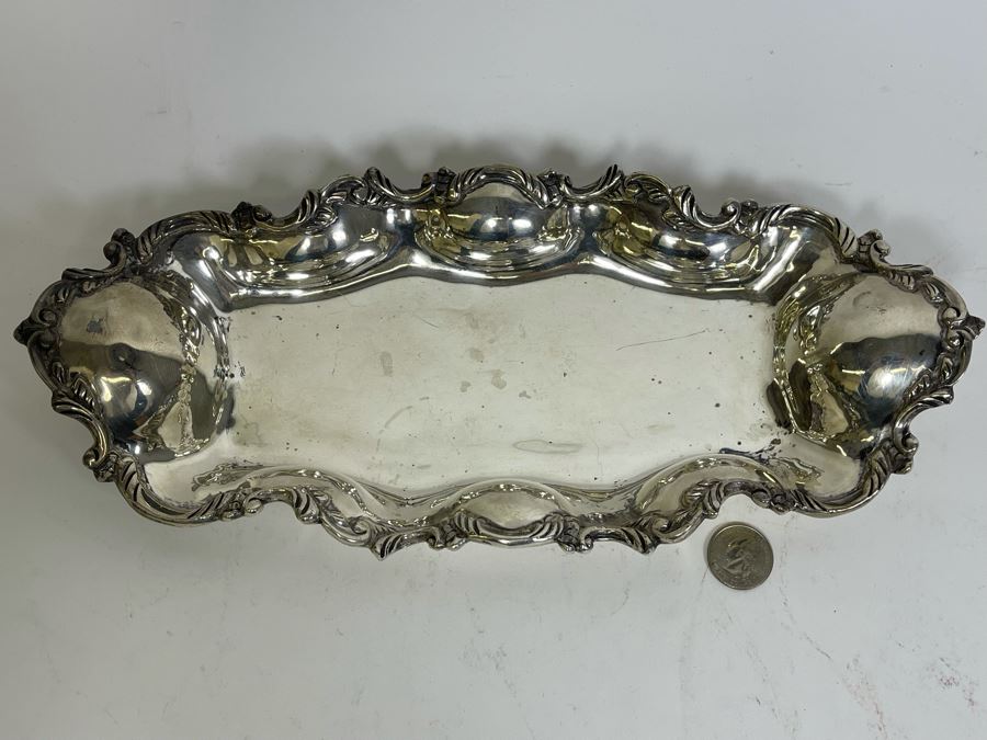 Large Ornate Sterling Silver Footed Dish Sanborns Mexican 13W X 6D X 2H 563g $388 Melt Value [Photo 6]