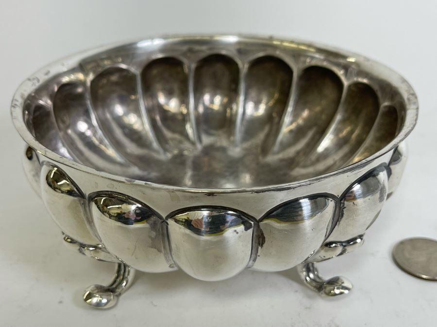 Impressive Sterling Silver Footed Bowl By Sanborns Mexico Sterling 5.5W X 2.25H 277g - $191 Melt Value [Photo 3]