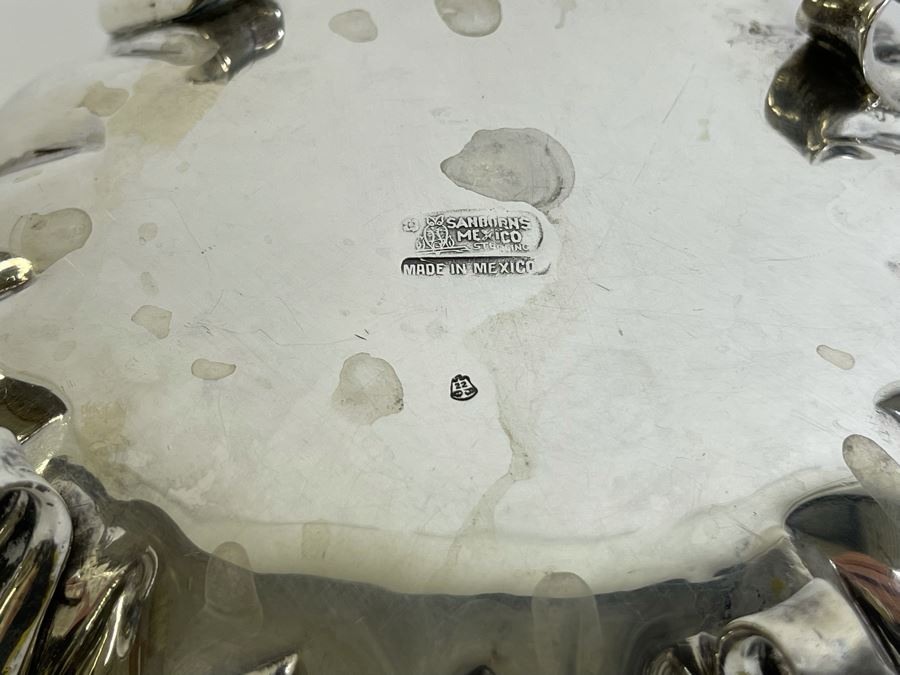 Impressive Sterling Silver Footed Bowl By Sanborns Mexico Sterling 5.5W X 2.25H 277g - $191 Melt Value [Photo 9]