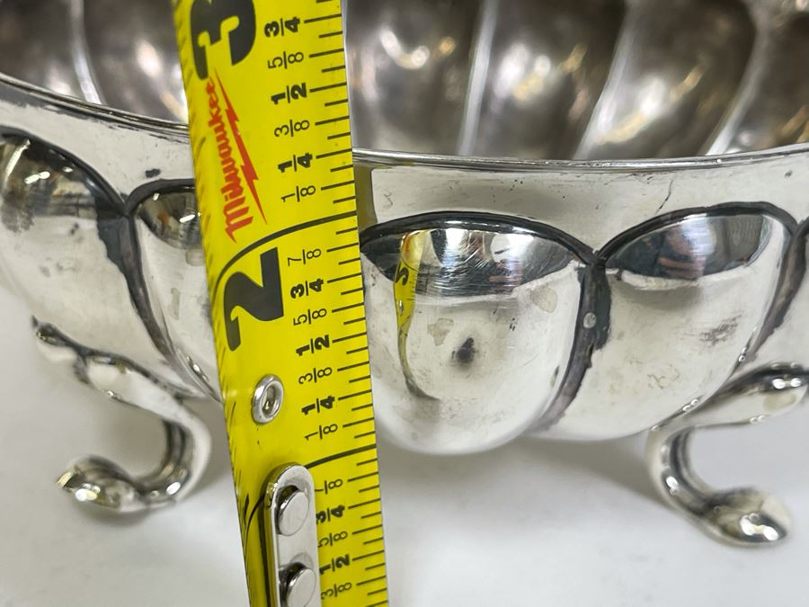 Impressive Sterling Silver Footed Bowl By Sanborns Mexico Sterling 5.5W X 2.25H 277g - $191 Melt Value [Photo 14]
