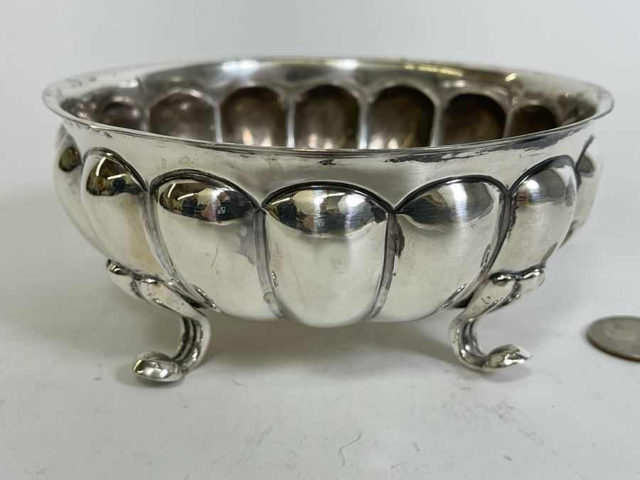 Impressive Sterling Silver Footed Bowl By Sanborns Mexico Sterling 5.5W X 2.25H 277g - $191 Melt Value [Photo 5]