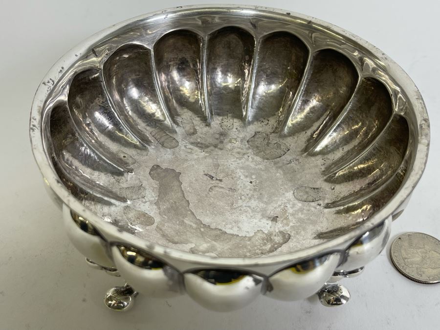 Impressive Sterling Silver Footed Bowl By Sanborns Mexico Sterling 5.5W X 2.25H 277g - $191 Melt Value [Photo 6]