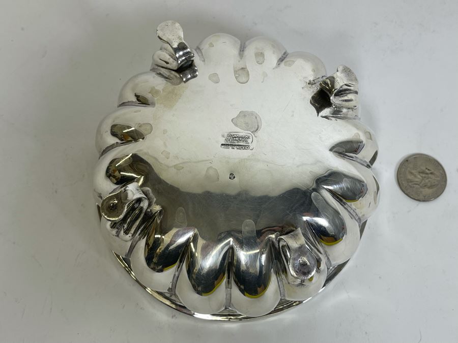 Impressive Sterling Silver Footed Bowl By Sanborns Mexico Sterling 5.5W X 2.25H 277g - $191 Melt Value [Photo 8]