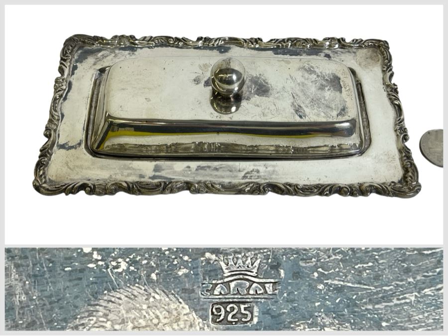 Sterling Silver Covered Butter Dish Caral Mexican 7W X 4D X 2.5H 313g $216