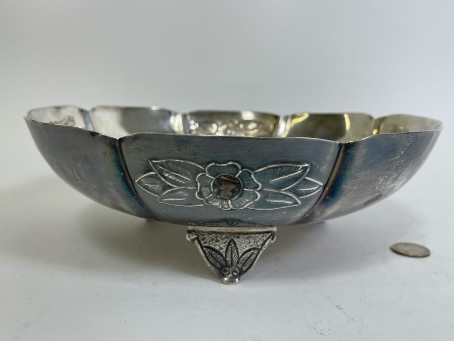 Mexican Sterling Silver 935 Footed Bowl 10.25W X 3H 684g $472 Melt Value [Photo 10]