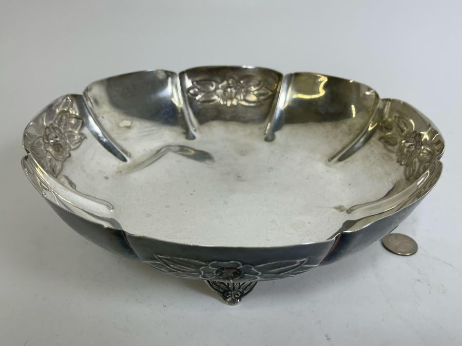 Mexican Sterling Silver 935 Footed Bowl 10.25W X 3H 684g $472 Melt Value [Photo 11]