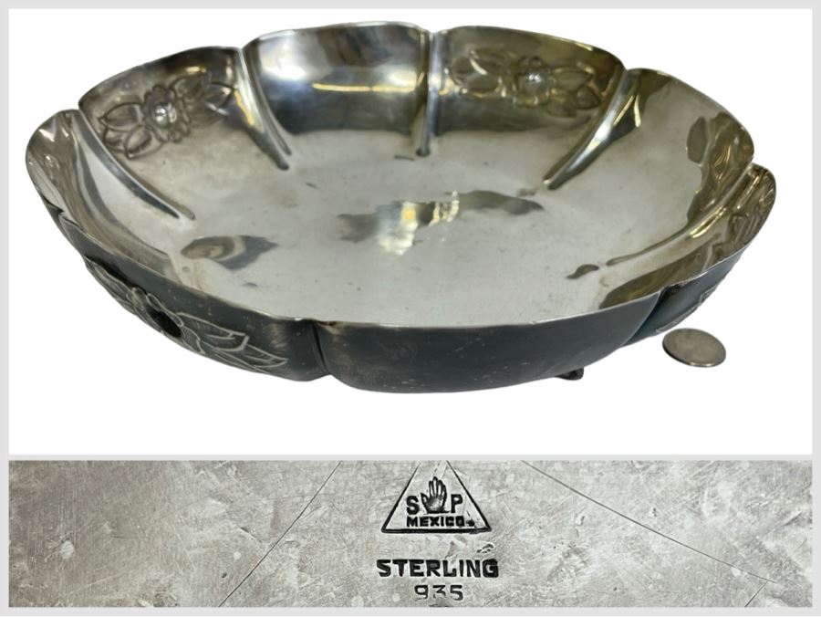 Mexican Sterling Silver 935 Footed Bowl 10.25W X 3H 684g $472 Melt Value