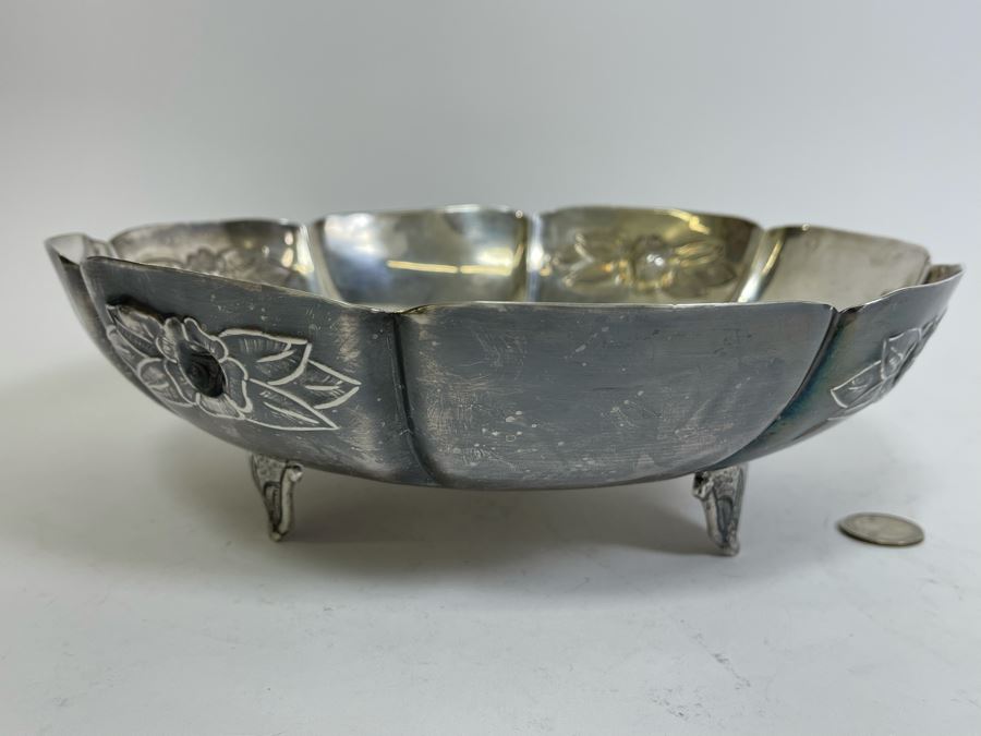 Mexican Sterling Silver 935 Footed Bowl 10.25W X 3H 684g $472 Melt Value [Photo 4]