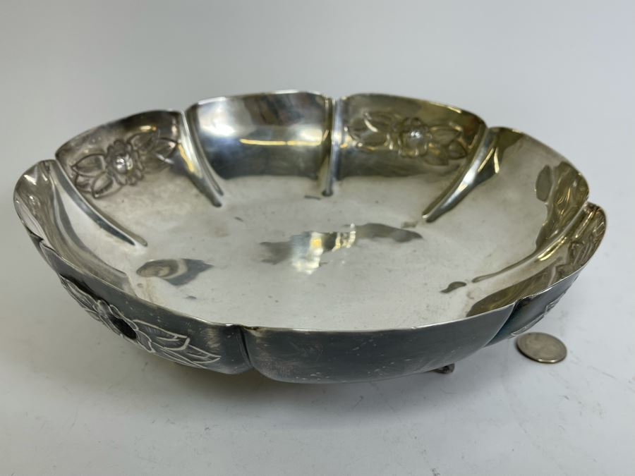 Mexican Sterling Silver 935 Footed Bowl 10.25W X 3H 684g $472 Melt Value [Photo 5]