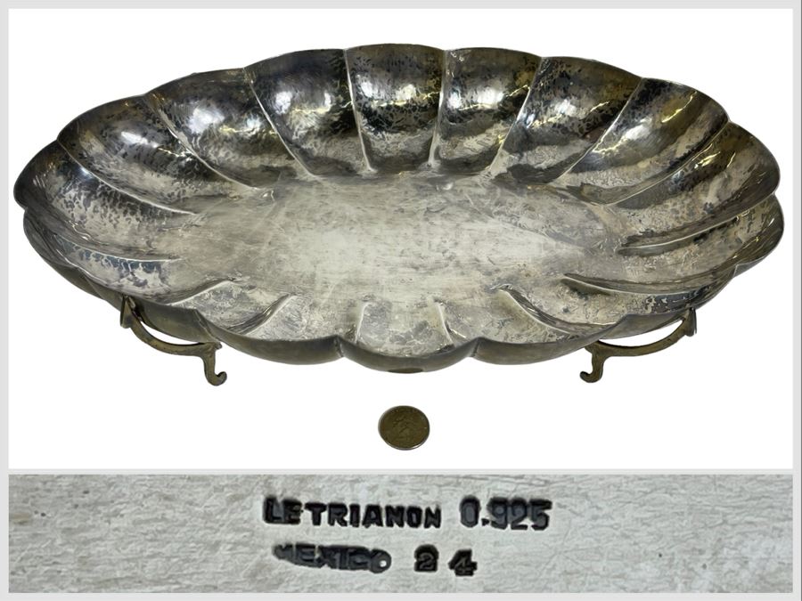 Large Sterling Silver Footed Bowl By Le Trianon Mexico 15W X 9D X 3.25H 869g $600 Melt Value