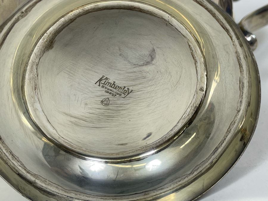 Sterling Silver Mid-Century Teapot 8W X 7H And Sugar Bowl By Kimberley Mexico 845g Melt Value $583 [Photo 11]