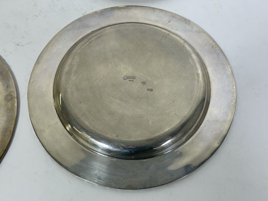 Six Sterling Silver Mexican 6.25'R Plates 1,180g $814 Melt Value [Photo 10]
