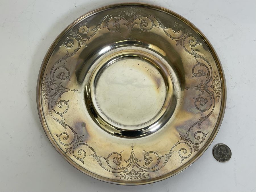 Shreve & Co San Francisco Sterling Silver 10' Plate 316g $218 Melt Value [Photo 5]