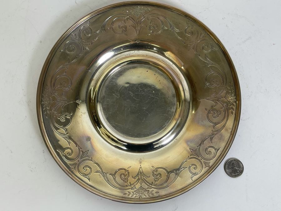 Shreve & Co San Francisco Sterling Silver 10' Plate 316g $218 Melt Value [Photo 4]