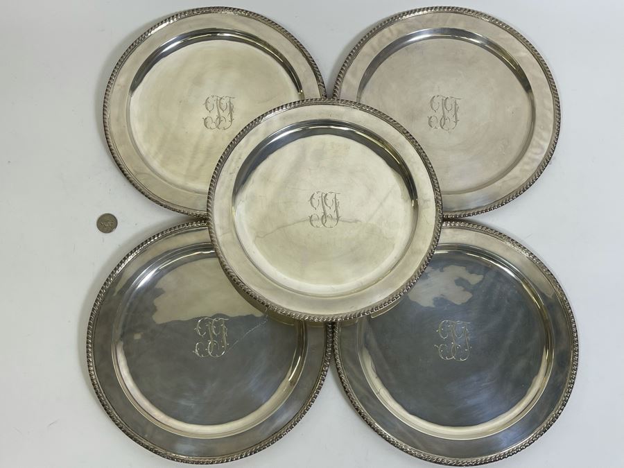 Five Heavy Sterling Silver 11' Plates Mexican 2,654g $1,832 Melt Value [Photo 5]