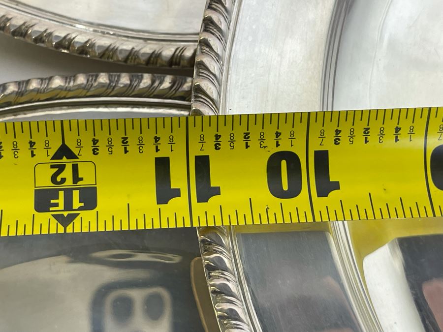 Five Heavy Sterling Silver 11' Plates Mexican 2,654g $1,832 Melt Value [Photo 15]