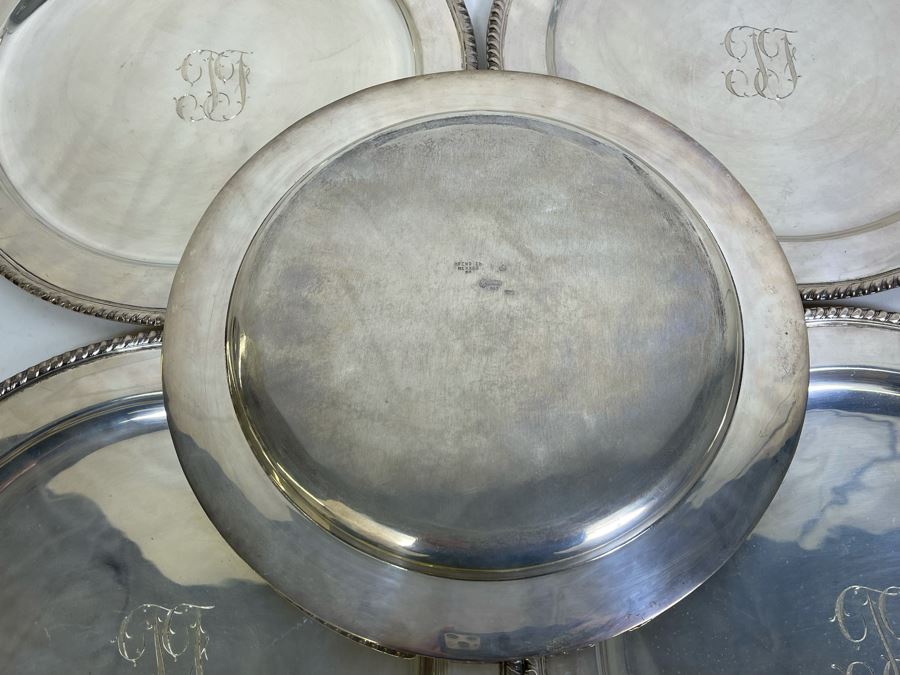Five Heavy Sterling Silver 11' Plates Mexican 2,654g $1,832 Melt Value [Photo 10]