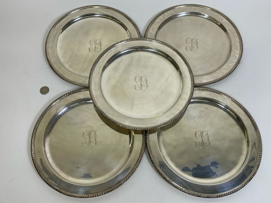 Five Heavy Sterling Silver 11' Plates Mexican 2,654g $1,832 Melt Value [Photo 6]