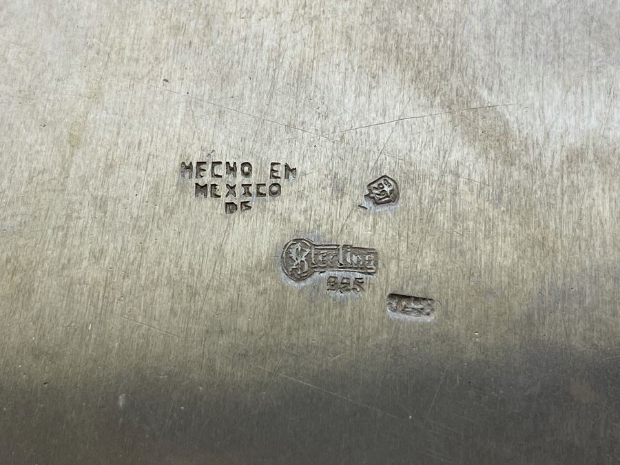 Five Heavy Sterling Silver 11' Plates Mexican 2,654g $1,832 Melt Value [Photo 12]