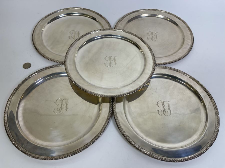 Five Heavy Sterling Silver 11' Plates Mexican 2,654g $1,832 Melt Value [Photo 3]